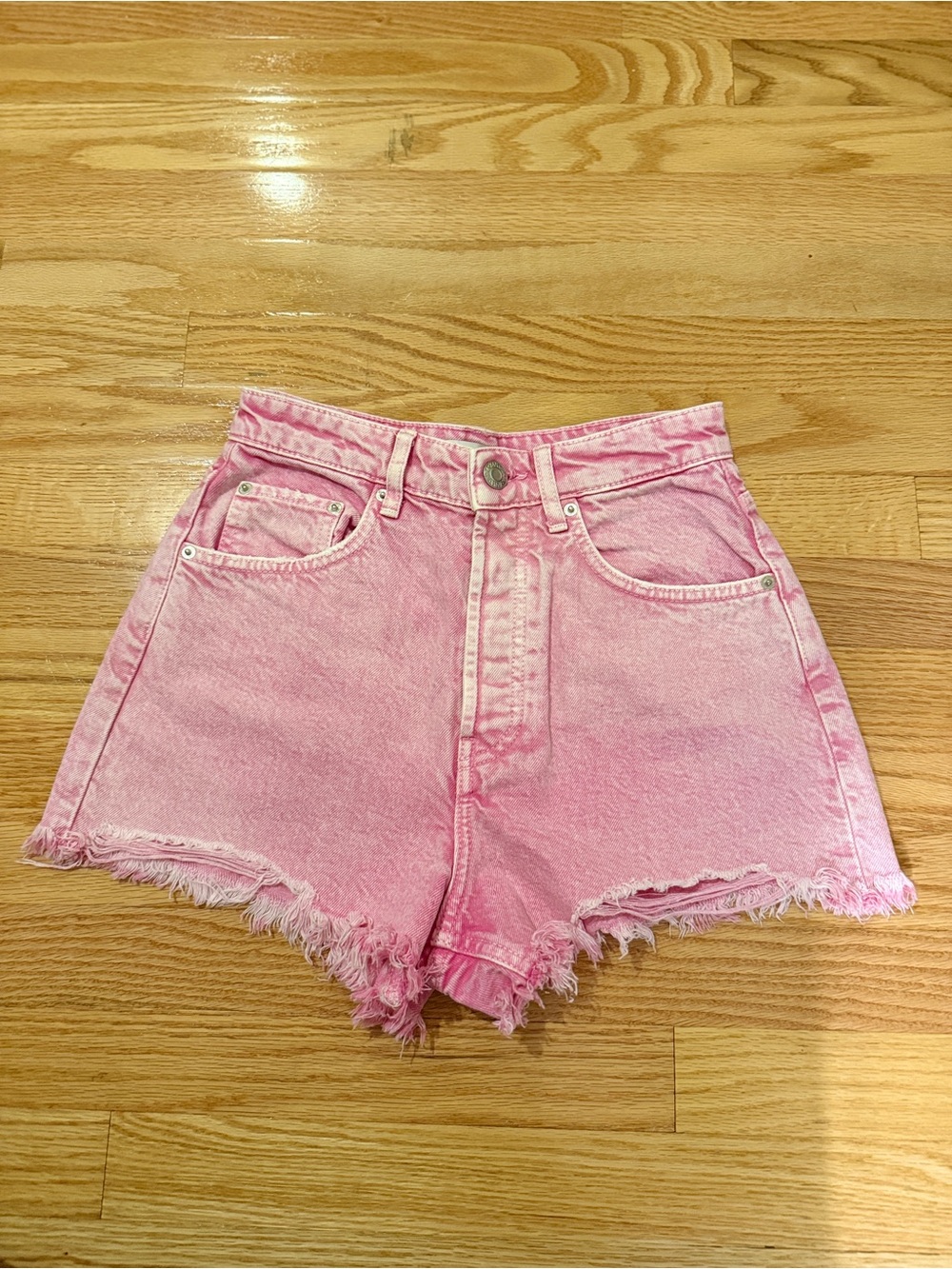 Zara Distressed Pink Shorts